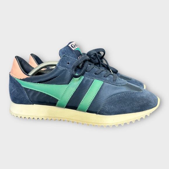 Gola Shoes - Gola Womens size 8 clb108 Boston 78 Leather Suede Sneaker Classic Retro Blue